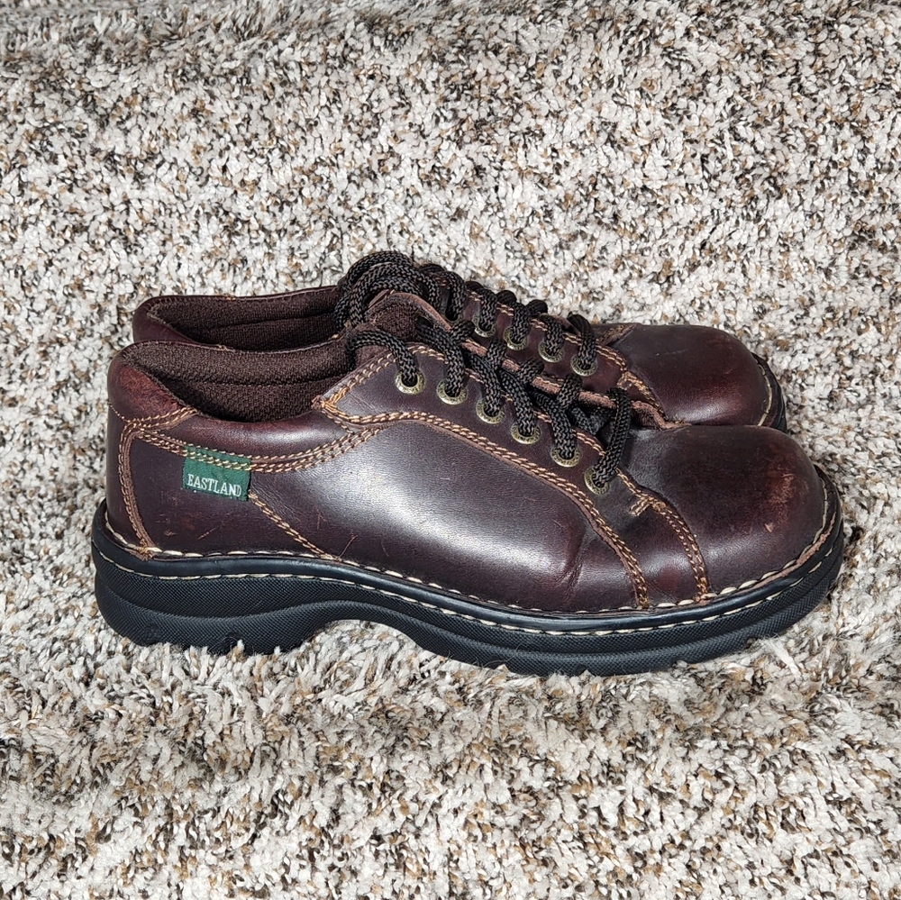 Eastland Windsor Brown Leather Lace Up Rugged Oxford Women's Shoes Shoes 7.5